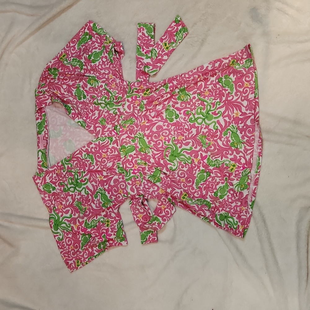 Lilly Pulitzer pink and green sea animal print tunic